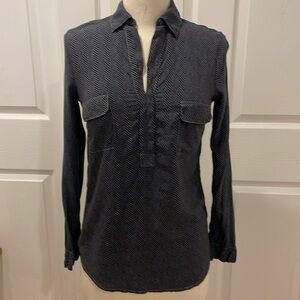 Splendid Chevron Print Blouse XS Gray